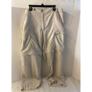 Berkley fishing cargo convertible mens pants shorts beige xl rn#53166‎